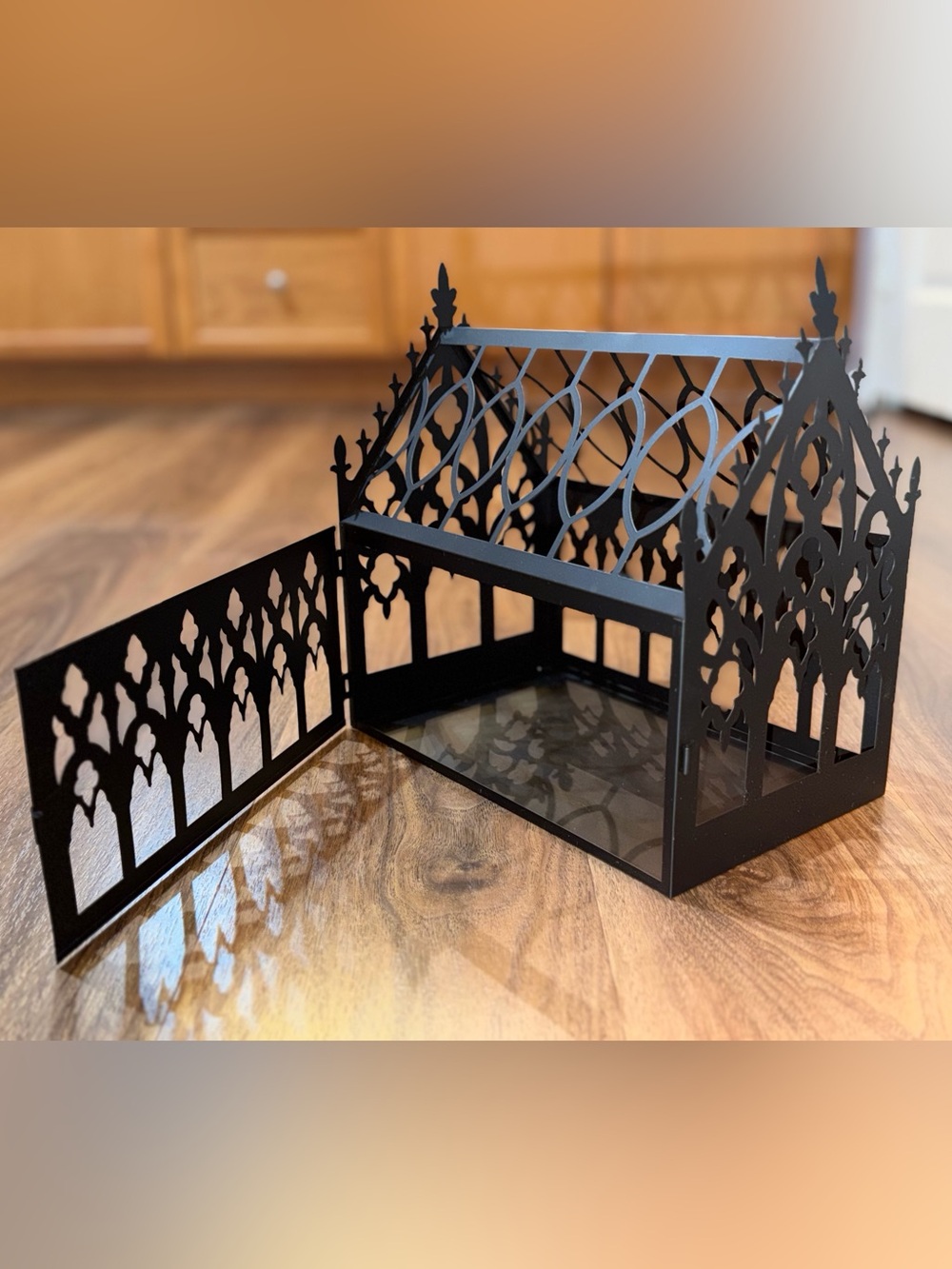 Ashland Black Metal Gothic Cathedral Candle Holder House Lantern